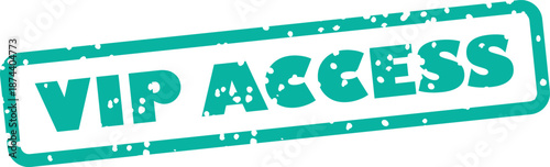 Teal VIP access stamp with distressed texture