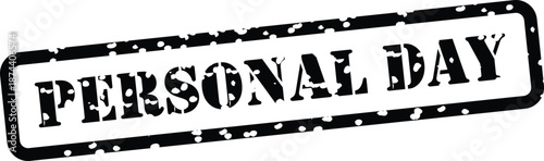 Personal day grunge rubber stamp isolated on transparent background