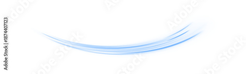 Neon blue laser lines create speed motion on a city road and highway traffic. Glowing dynamic light trails form wave energy swirl. Futuristic dynamic vector illustration PNG.