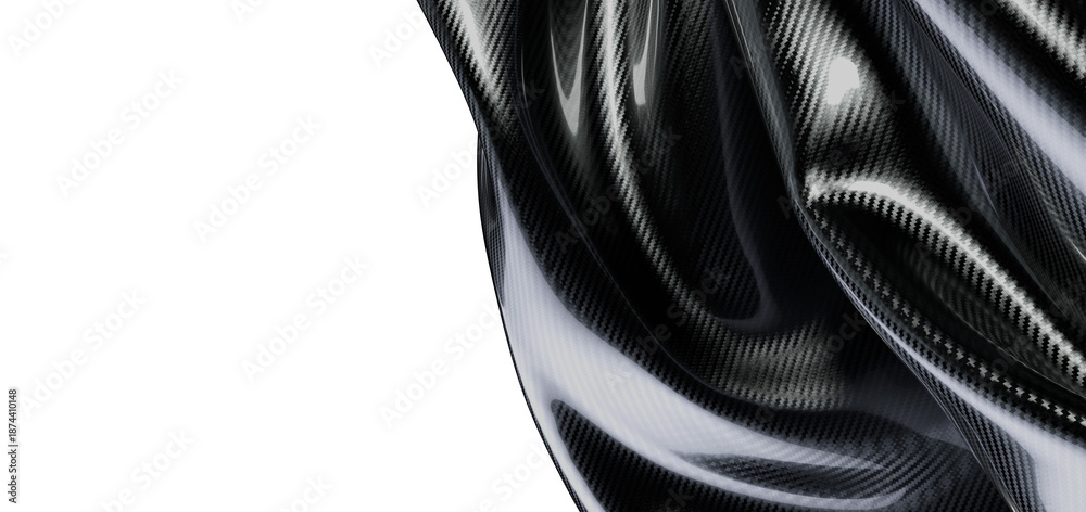Naklejka premium Abstract carbon fiber texture with high gloss and reflection. Perfect for technology, automotive, and modern design back