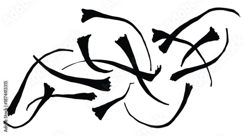 Black saffron threads isolated on white background, delicate spice collection