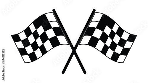Checkered flag crossed illustration