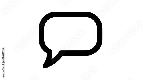 Speech bubble chat icon on a white background for communication and messaging