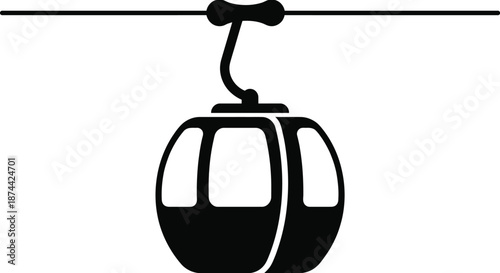 Cable Car Silhouette Vector
