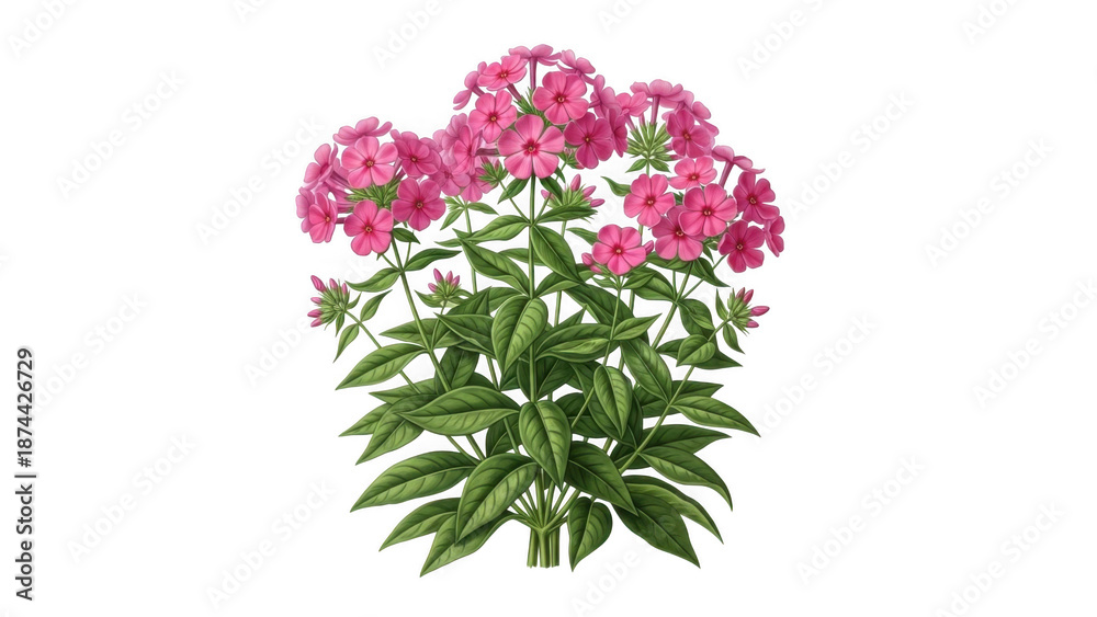 Obraz premium Beautiful phlox flowers isolated on transparent background