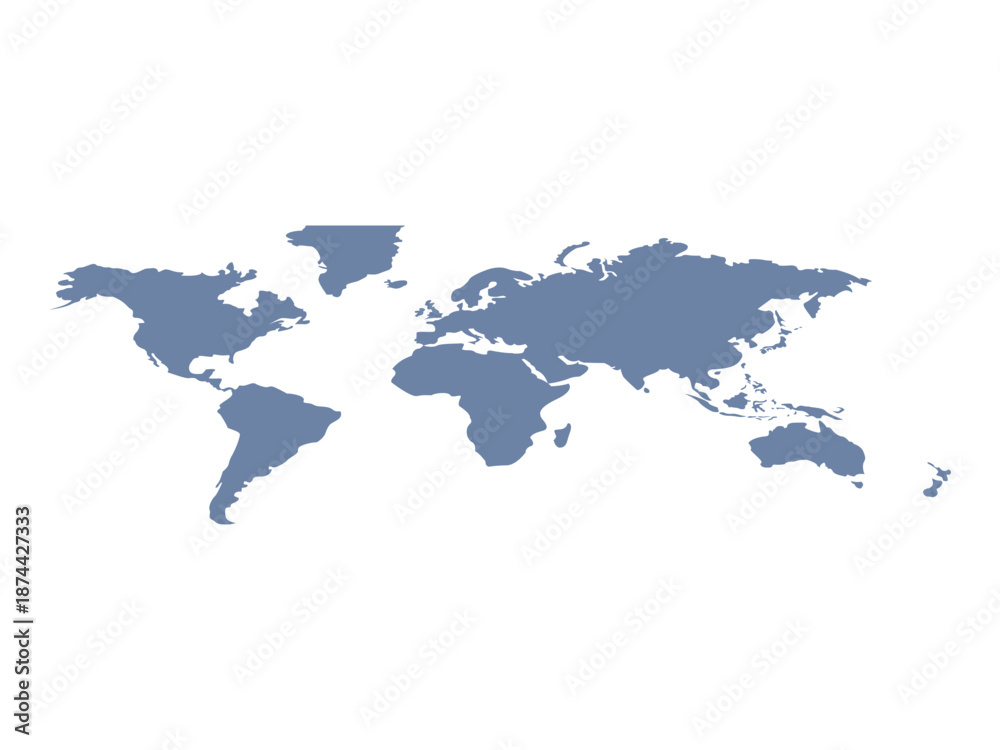 Naklejka premium Illustration of a Colored map of world 