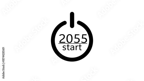 Tableau sur toile New year power button icon illustration