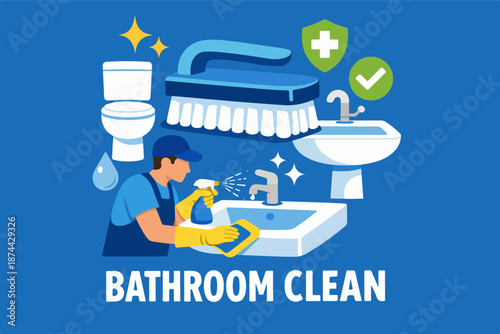 Bathroom cleaning illustration