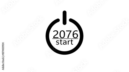 Tableau sur toile New year power button icon illustration