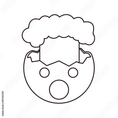 Exploding Head mind blown face emoji symbol sign icon vector illustration isolated flat funny mushroom cloud disbelief no way shock amazement