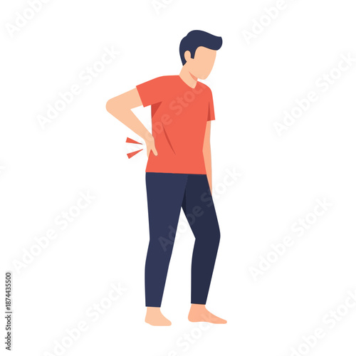 Illustration of a person experiencing lower back pain, highlighting discomfort and ache