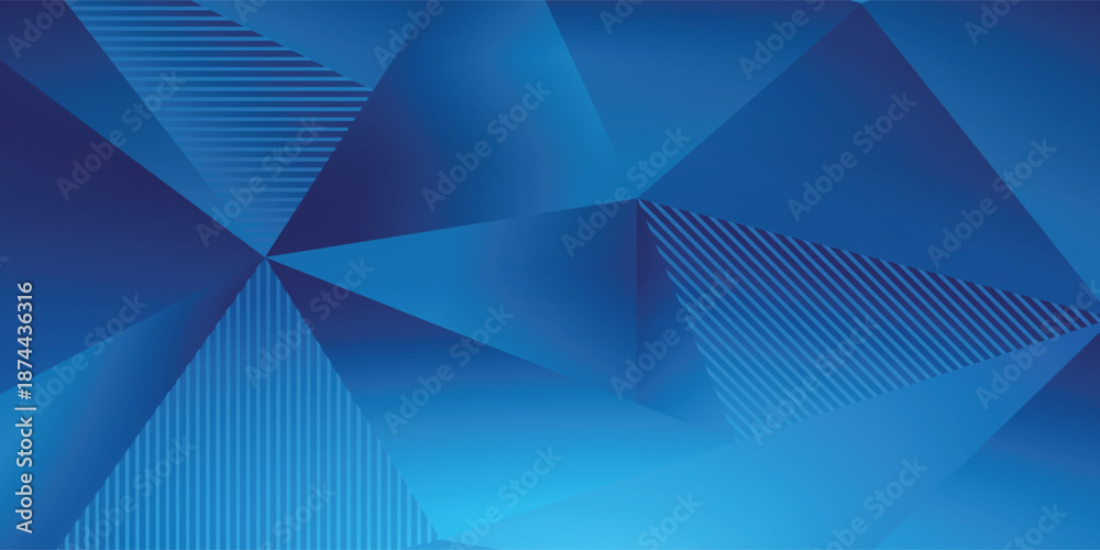 Fototapeta premium Abstract Blue Geometric Background With Dark Triangles And Light Highlights For Design modern illustration