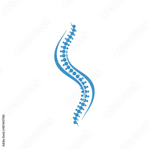 Blue Human Spine Medical Logo Icon Vector
