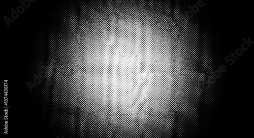 Abstract halftone gradient background with radial light effect and grainy texture for modern designs with minimalist and creative and bright