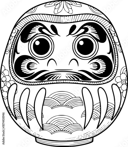 Japanese Doll Vector Illustration