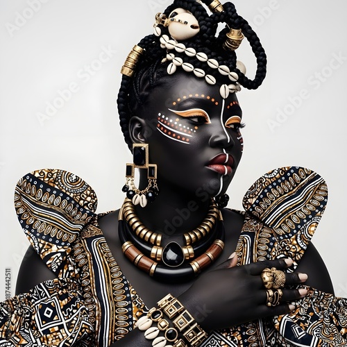 Avant-garde couture editorial of African woman