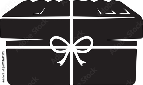 Wrapped gift box with ribbon and bow on transparent background for celebrations and occasions