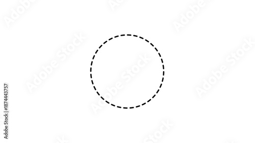 Line dot circle frame animated on background. Rectangular doodle scribble element motion graphic on background.