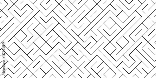 Black slant parallel dynamic random line elements in seamless background texture isolated on a white background. Minimalist abstract pattern with edit stroke. Geometric vector illustration