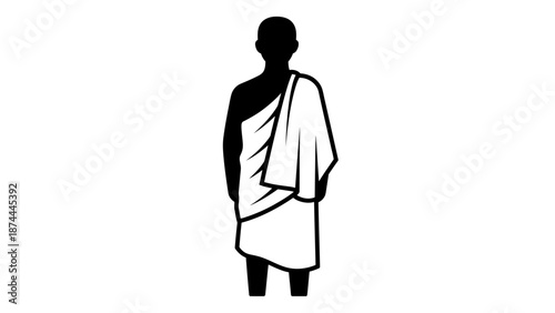 Hajj pilgrim in ihram clothing, a sacred spiritual journey.