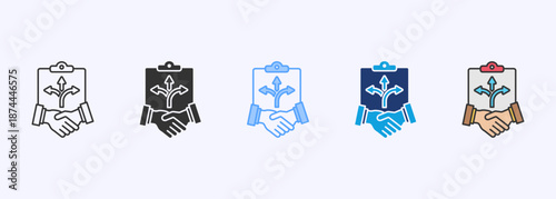 Flexibility Agreement Icon Set Multistyle Various Collection Element For Design