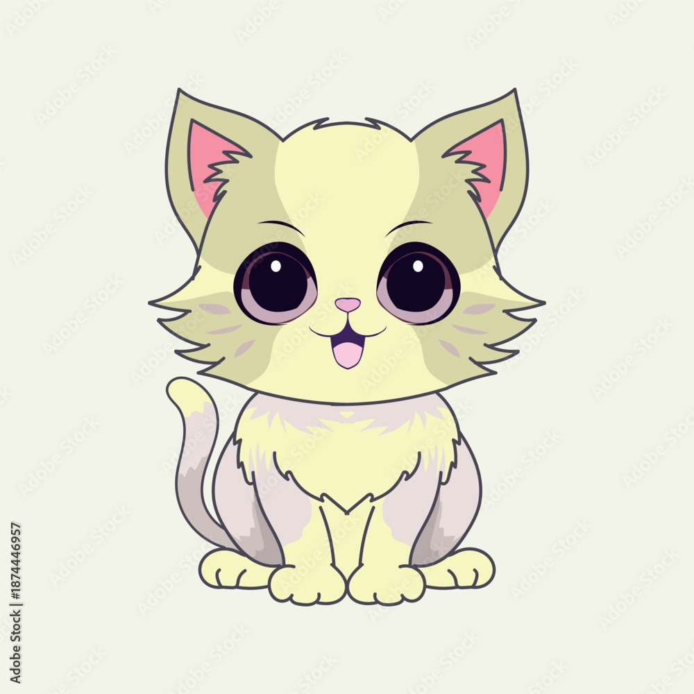 Obraz premium Cute cat Illustrations for Playful Paws Trendy Adorable Designs, cartoon cute animal isolated on a transparent background