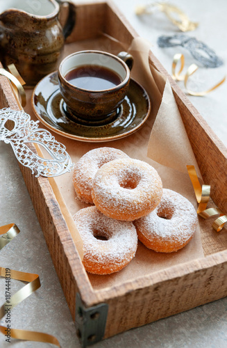 Neapolitan potato donuts graffe traditional delicacy during Carnival.
