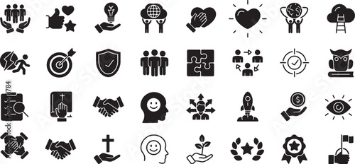 Collection of flat design vector icons isolated on transparent background