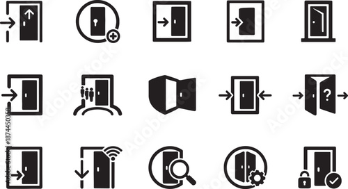 Set of flat design house and real estate icons with directional arrows