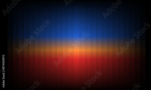 Abstract vertical striped gradient background in blue orange and red tones