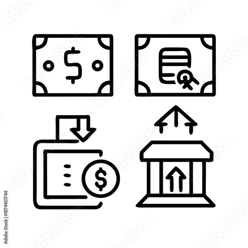 set of icons for web, finance, technology, mail, video, camera