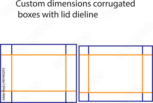 Food Tray Box Dieline Vector Template for Takeaway Food Packaging Design with Cutting and Folding Lines