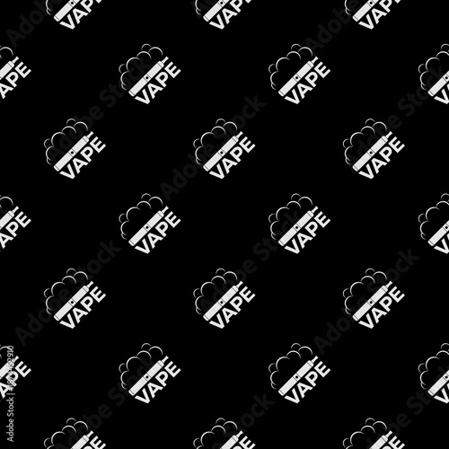 Vape pen equipment for smoking seamless pattern isolated on black background