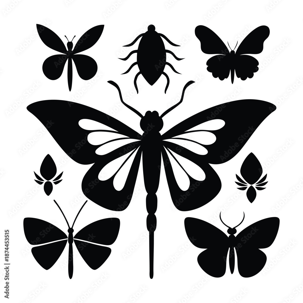 Fototapeta premium set of vector butterflies