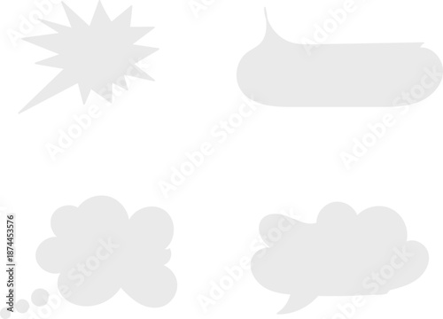 Speech Bubbles set. Speech bubble balloon shapes collection.