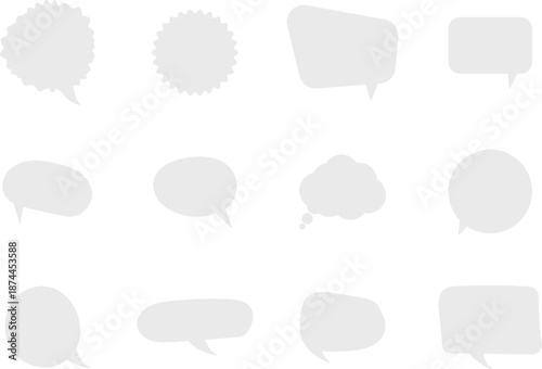 Speech Bubbles set. Speech bubble balloon shapes collection.