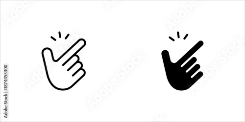 snap of a finger, easy icon, snapping fingers gesture, thin line web symbol on white background, editable stroke vector illustration eps 10