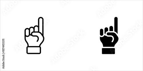 Numbr 1 fun hand, spor concept icon set, vector illustration on white background