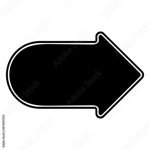 Go to Web Symbol Silhouette Icon Vector, Link Navigation Design on White Background