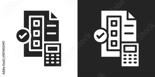 Estimate Icon In Black And White Glyph Style