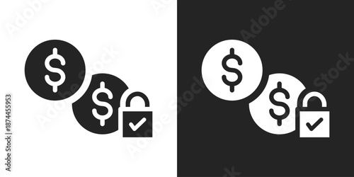 Fixed Asset Icon In Black And White Glyph Style