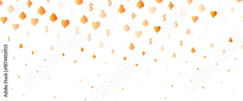 Light Green, Yellow vector template with poker symbols. Colored illustration with hearts, spades, clubs, diamonds. Smart design for your business advert of casinos.