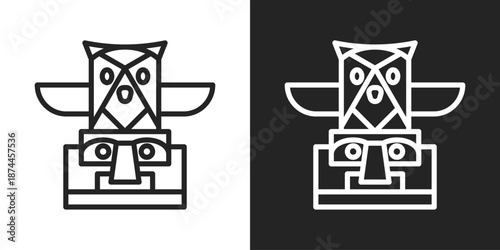 Legacy Icon In Black And White Line Style