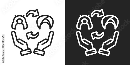 Inclusion Icon In Black And White Line Style