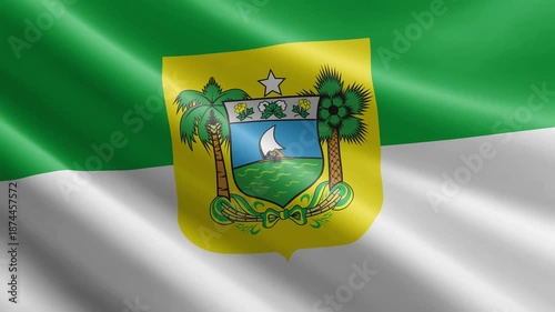 Rio Grande do Norte state of Brazil Waving Flag Animation with Realistic Silk Texture Loop