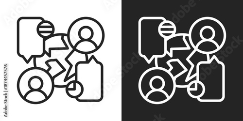 Dialogue Icon In Black And White Line Style