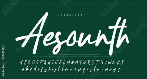 Signature Font Uppercase Lowercase And Number. Script Font Calligraphy Logotype elegant Font Type Font lettering handwritten. vector illustration  