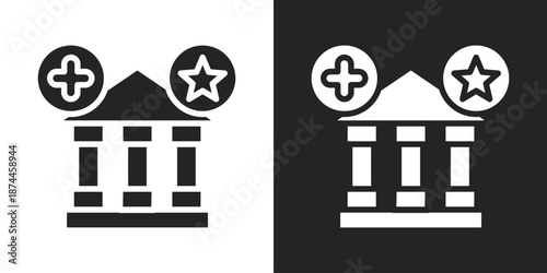 Heritage Icon In Black And White Glyph Style