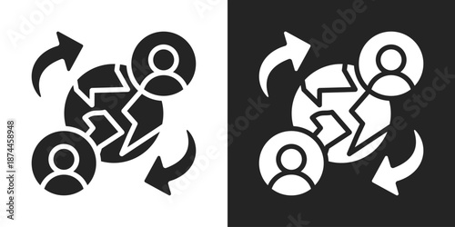 Diversity Icon In Black And White Glyph Style