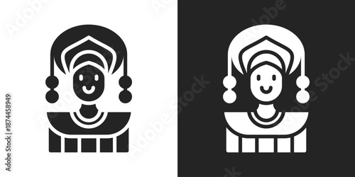 Tradition Icon In Black And White Glyph Style